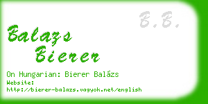 balazs bierer business card